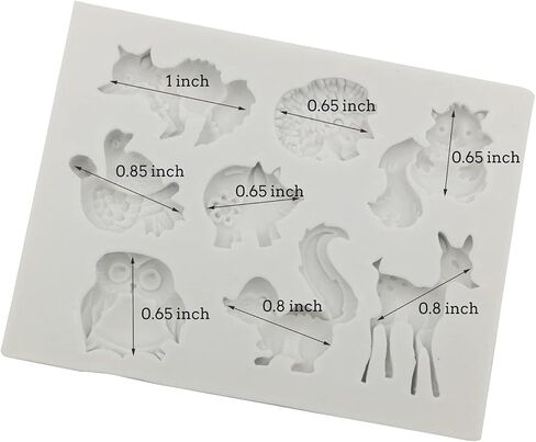 Forest Animals Fondant Molds, Fawn Squirrel Hedgehog Silicone Molds Chocolate Baking Mold Tool for Cake Decorating Polymer Clay, Wax, DIY Sugar Crafts in Kuwait