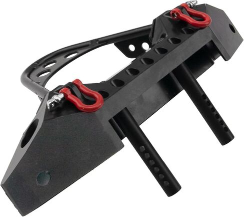 ShareGoo ممتص الصدمات الأمامي المعدني RC الزاحف مع خطاف سحب LED متوافق مع سيارة الزاحف المحورية SCX10 Jeep SCX10 II 90046 90047 Traxxas TRX-4 RC4WD D90 Redcat Gen8 1/10 RC (أسود) in Kuwait