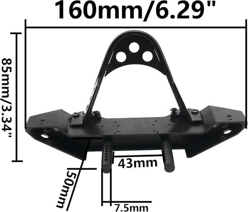 ShareGoo ممتص الصدمات الأمامي المعدني RC الزاحف مع خطاف سحب LED متوافق مع سيارة الزاحف المحورية SCX10 Jeep SCX10 II 90046 90047 Traxxas TRX-4 RC4WD D90 Redcat Gen8 1/10 RC (أسود) in Kuwait