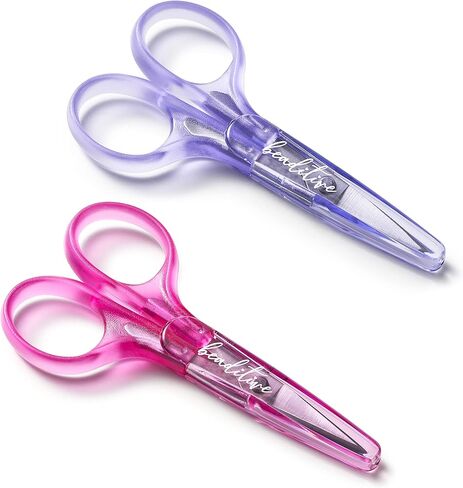 Beaditive High Precision Detail Scissors Set (2-Pc) Sharp, Fine Tips | Paper Cutting, Scrapbooking, Sewing, Crafting | Stainless Steel | Protective Cover (Pastel) in Kuwait