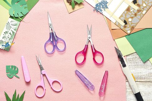 Beaditive High Precision Detail Scissors Set (2-Pc) Sharp, Fine Tips | Paper Cutting, Scrapbooking, Sewing, Crafting | Stainless Steel | Protective Cover (Pastel) in Kuwait