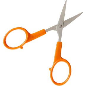 Fiskars Premier No. 5 Micro-Tip Orange-Handled Fabric Scissors - Double Loop Handle - Sewing and Craft Scissors - Orange