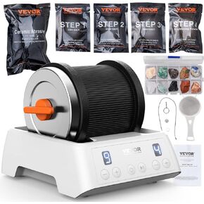 مجموعة VEVOR Direct Drive Rock Tumbler Kit، مؤقت 4 سرعات/9 أيام، ملمع الصخور الاحترافي مع أحجار كريمة خشنة/حبيبات/مجوهرات، مجموعة تلميع الحجر لوقت ممتع للعائلة، هدية STEM للبالغين والأطفال in Kuwait