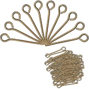 MECCANIXITY 500Pcs Silver Iron Eye Pins 20mm 21 Gauge/0.7mm Eye Pins for Jewelry Making Findings DIY Craft Necklaces Bracelets Earrings Head Pins