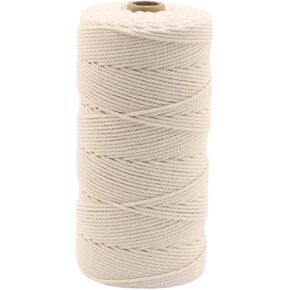 Cotton Macrame Cord 3mm 328yards Natural Colored Macrame Supplies, Soft Craft Cotton Rope for Plant Hanger Wall Hanger Dreamcatcher (Beige) in Kuwait