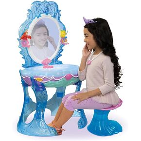 Disney Princess Ariel Vanity for Girls with Lights & Sounds, Plays "Under The Sea" - Magical Light Up Effect Looks Just Like Water! Pretend Play Girls Vanity Set with Mirror and Stool in Kuwait