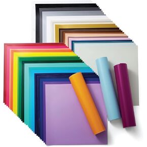 Cricut Removable Vinyl - Ultimate Sampler, 12x12 Vinyl Sheets and Transfer Tapes, No Residue or Marks, Removable Adhesive Vinyl for Cricut Machines, (Pack of 70 with 40+ Colors)