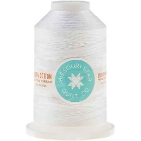 Missouri Star Cotton Sewing Thread - 3000yd Large Spool Double Mercerized 50wt - Heavy Duty All Purpose Quilting, White in Saudi Arabia