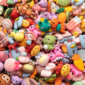 Slime Charms Cartoon Animal And Fruit Cute Set - Mixed Lot Assorted Fruit Resin Flatback Cute Sets For Diy Crafts Making,Decorations,Scrapbooking,Embellishments,Hair Clip 25pcs in Saudi Arabia