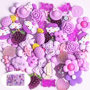 120Pcs Candy Charms, Resin Flat Back Kawaii Slime Charms Lollipops, Sweets Embellishments for DIY Crafts and Ornament Scrapbooking