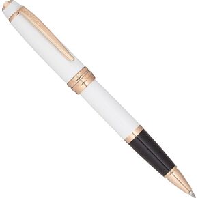 Cross Bailey Pearlescent White Lacquer Rolling Ball Pen with rose gold appointments