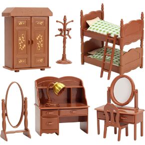 Dollhouse Furniture Set for Kids Toys Miniature Doll House Accessories Pretend Play Toys for Boys Girls & Toddlers Age 3+ with Bedroom