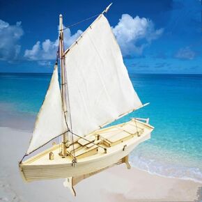 HAPYLY 1/130 Scale DIY Hobby Wooden Ship Science Equipmen Assembly Model Boat Kits Sailing Boat Kit Decor Toy Gift