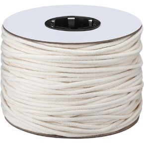 VitalCozy 200 Yds 1/4" Cotton Piping Cord 6 mm Natural Cording for Sewing Piping for Pillows and Other Soft Welt Applications