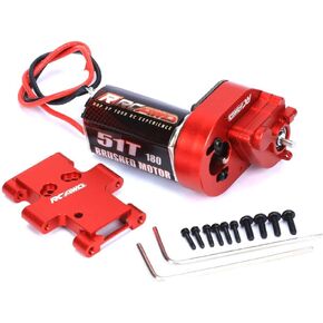RCAWD New Enhanced 180 Motor with Metal Gearbox Combo Transmission for FMS 1/18 Series Black