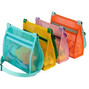 MUYIZI Mesh Beach Bag for Collecting Shells 3 Pack,Shell Bags for Beach,Sea Shell Bags for Picking Up Shells,Beach Shell Bag for Kids, Sand Toys Swimming Accessories for Boys and Girls in Saudi Arabia