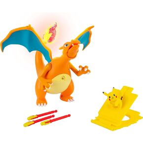 Pokémon Charizard 7-inch Deluxe Feature Figure - Interactive Plus 2-inch Pikachu with Launcher in Saudi Arabia