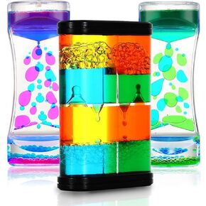 فقاعات الحركة السائلة - مؤقت سائل حسي 3 عبوات، ألعاب حسية للتوحد للأطفال البالغين، لعبة الساعة الرملية الفعالة لتخفيف التوتر، لوازم الزاوية الهادئة، مصباح الحمم البركانية للأطفال، ديكور مكتب المكتب in Kuwait