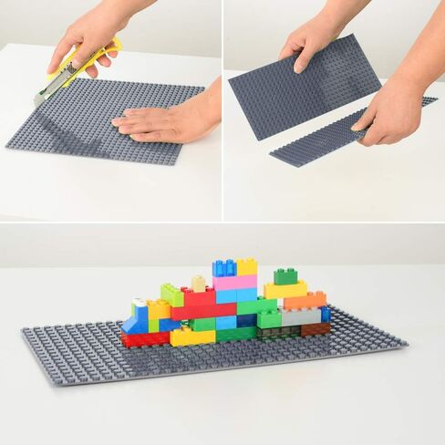 Peel-and-Stick Baseplates, Self Adhesive Building Brick Plates, Compatible with All Major Brands - 4 Pack (10" x 10") (Green) in Saudi Arabia
