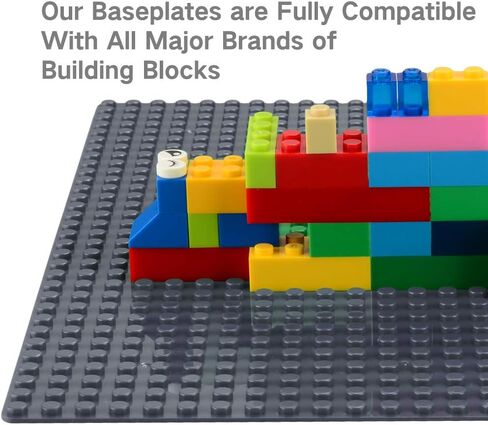 Peel-and-Stick Baseplates, Self Adhesive Building Brick Plates, Compatible with All Major Brands - 4 Pack (10" x 10") (Green) in Saudi Arabia
