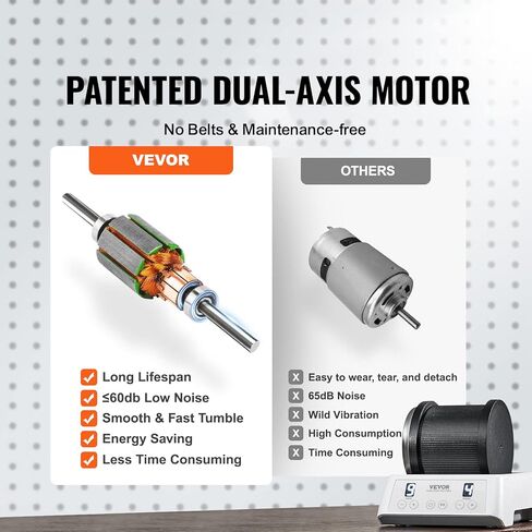 مجموعة VEVOR Direct Drive Rock Tumbler Kit، مؤقت 4 سرعات/9 أيام، ملمع الصخور الاحترافي مع أحجار كريمة خشنة/حبيبات/مجوهرات، مجموعة تلميع الحجر لوقت ممتع للعائلة، هدية STEM للبالغين والأطفال in Kuwait