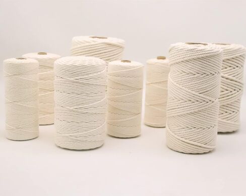 حبل GOHOF Macrame مقاس 3 مم × 328 ياردة من القطن الطبيعي من Macrame حبل ملون من القطن الناعم حبل Macrame لوازم حرفية حبل Macrame غزل للنباتات شماعات الحائط Dreamcatcher (بيج) in Kuwait