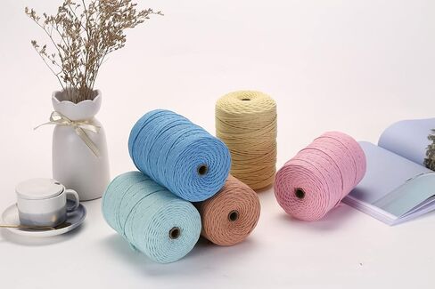 Cotton Macrame Cord 3mm 328yards Natural Colored Macrame Supplies, Soft Craft Cotton Rope for Plant Hanger Wall Hanger Dreamcatcher (Beige) in Kuwait
