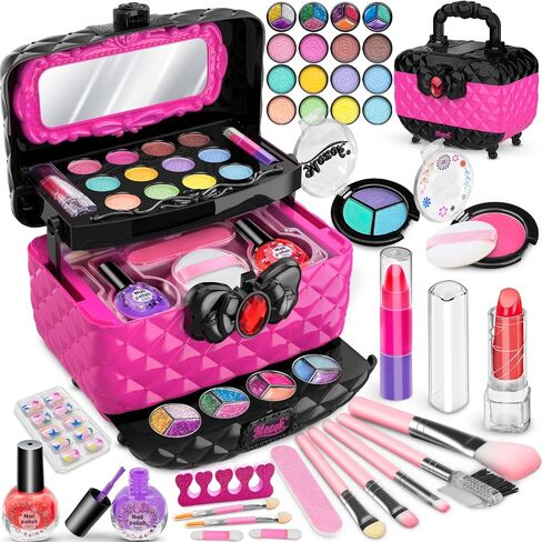 Kids Makeup Kit for Girl, Washable Makeup Girl Toys with Cosmetic Case, Play Real Princess Make Up Beauty Set Toys for 3 4 5 6 7 8 9 10 11 12 Year Old Girls Toddlers Kids Birthday Gifts(Frozen) in Kuwait
