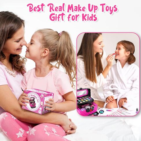 Kids Makeup Kit for Girl, Washable Makeup Girl Toys with Cosmetic Case, Play Real Princess Make Up Beauty Set Toys for 3 4 5 6 7 8 9 10 11 12 Year Old Girls Toddlers Kids Birthday Gifts(Frozen) in Kuwait