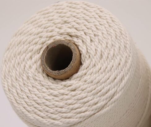 حبل GOHOF Macrame مقاس 3 مم × 328 ياردة من القطن الطبيعي من Macrame حبل ملون من القطن الناعم حبل Macrame لوازم حرفية حبل Macrame غزل للنباتات شماعات الحائط Dreamcatcher (بيج) in Kuwait