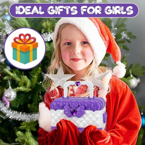 طقم مكياج للأطفال للفتيات، طقم مكياج للأطفال قابل للغسل، طقم مكياج للفتيات الصغيرات الحقيقيات للأطفال من سن 4 إلى 12 عامًا، مجموعة مكياج للأميرة للأطفال، هدايا عيد الميلاد ألعاب عيد الميلاد للفتيات 4 5 6 7 8 9 سنوات in Kuwait