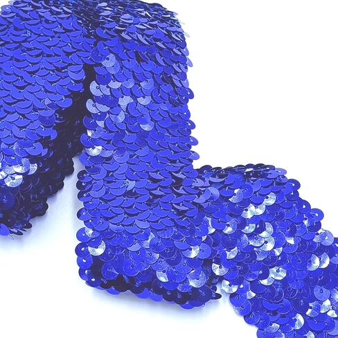 YOOGCORETT 2 ياردة فضية مرنة الترتر الشريط تقليم بريق معدني تمتد شقة الترتر لخياطة اللباس زي الزينة عقال والحرف الترتر 1.8 بوصة in Kuwait