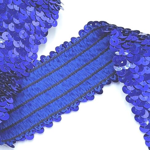 YOOGCORETT 2 ياردة فضية مرنة الترتر الشريط تقليم بريق معدني تمتد شقة الترتر لخياطة اللباس زي الزينة عقال والحرف الترتر 1.8 بوصة in Kuwait