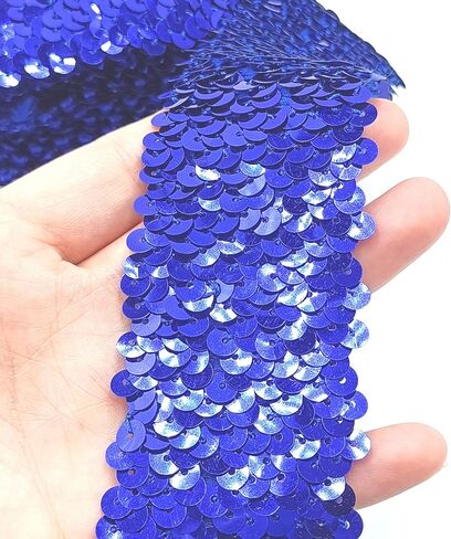 YOOGCORETT 2 ياردة فضية مرنة الترتر الشريط تقليم بريق معدني تمتد شقة الترتر لخياطة اللباس زي الزينة عقال والحرف الترتر 1.8 بوصة in Kuwait