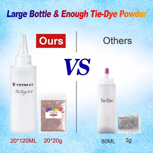 YRYM HT Tie Dye Powder Refills 400g, 20 Vibrant Vivid Colors in Saudi Arabia