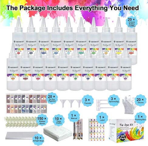 YRYM HT Tie Dye Powder Refills 400g, 20 Vibrant Vivid Colors in Saudi Arabia