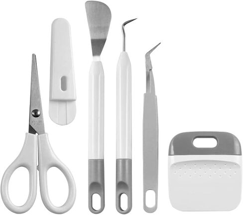 5 Pieces Craft Weeding Basic Tool Set-Weeder/Scraper/Spatula/Tweezer/Scissors, Eaiser for Beginners to operate in Kuwait