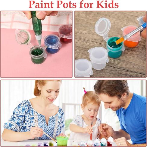 80 Strips 480 Pots Empty Paint Strips Paint Cup Pots Mini Paint Pots Strips Clear Storage Containers for Classrooms Schools Paintings Art Festivals (5 ml) in Saudi Arabia