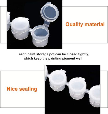 80 Strips 480 Pots Empty Paint Strips Paint Cup Pots Mini Paint Pots Strips Clear Storage Containers for Classrooms Schools Paintings Art Festivals (5 ml) in Saudi Arabia