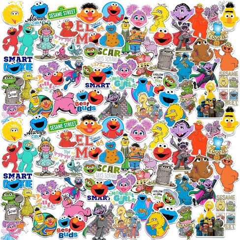 Sesame Street 50ct Vinyl Sticker Pack Elmo, Water Bottle, Scrapbooking in Kuwait