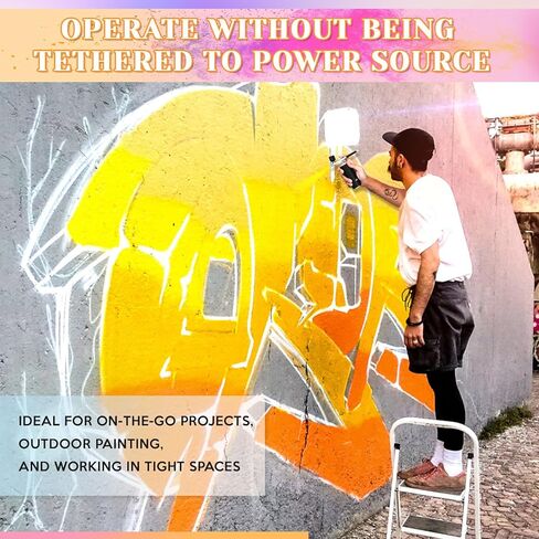 مجموعة فرشاة هوائية لاسلكية مع طرف 0.3 ملم، فرشاة هواء محمولة قابلة لاعادة الشحن مع ضاغط للمكياج ورسم الاظافر والكيك والكوكيز والموديل in Kuwait