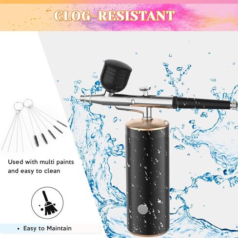 مجموعة فرشاة هوائية لاسلكية مع طرف 0.3 ملم، فرشاة هواء محمولة قابلة لاعادة الشحن مع ضاغط للمكياج ورسم الاظافر والكيك والكوكيز والموديل in Kuwait