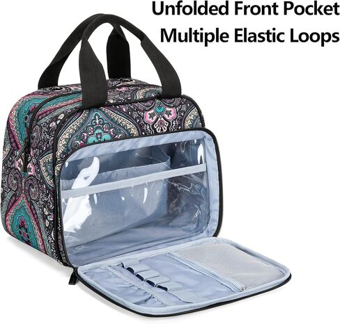 LoDrid Small Knitting Bag, Portable Yarn Storage Bag for Knitting Kit, Crochet Knitting Tote Organizer for Crochet Accessories & Supplies, with 2 Oversize Grommets for Tangle Free, Purple (Bag Only) in Kuwait