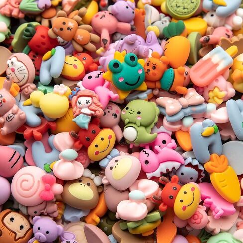 Slime Charms Cartoon Animal And Fruit Cute Set - Mixed Lot Assorted Fruit Resin Flatback Cute Sets For Diy Crafts Making,Decorations,Scrapbooking,Embellishments,Hair Clip 25pcs in Kuwait