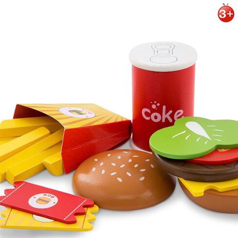 دي.او.تي طقم عشاء خشبي فاخر للوجبات السريعة برجر فرايز - 26 قطعة in Kuwait