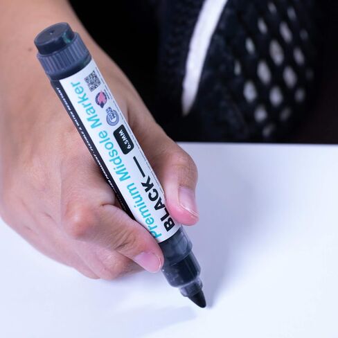 Wilkins Premium Midsole Marker for Customization Paint on Leather, Suede, Fabric and Soft Foam for 2-4 Pair of Shoes (Black) in Saudi Arabia
