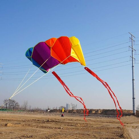 Besra Colorful Parafoil Kite with Long Tail Easy to Fly Outdoor Fun Sports in Saudi Arabia