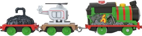 Thomas & Friends Motorized Toy Train Talking Percy Engine with Phrases & Sounds Plus Harold the Helicopter for Ages 3+ Years in Kuwait