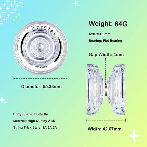 MAGICYOYO استجابة يويو للأطفال المبتدئين، ثنائي الغرض يويو K2 غير مستجيب يويو لخدع دوران الإصبع اللعب المتوسط ​​+ 12 سلسلة يويو + أداة تحمل + حقيبة تخزين (أزرق أصفر) in Kuwait