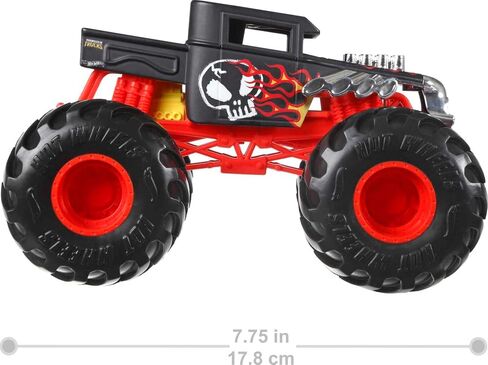 Hot Wheels Monster Trucks, Oversized Monster Truck Bone Shaker, 1:24 Scale Die-Cast Toy Truck with Giant Wheels and Cool Designs in Saudi Arabia